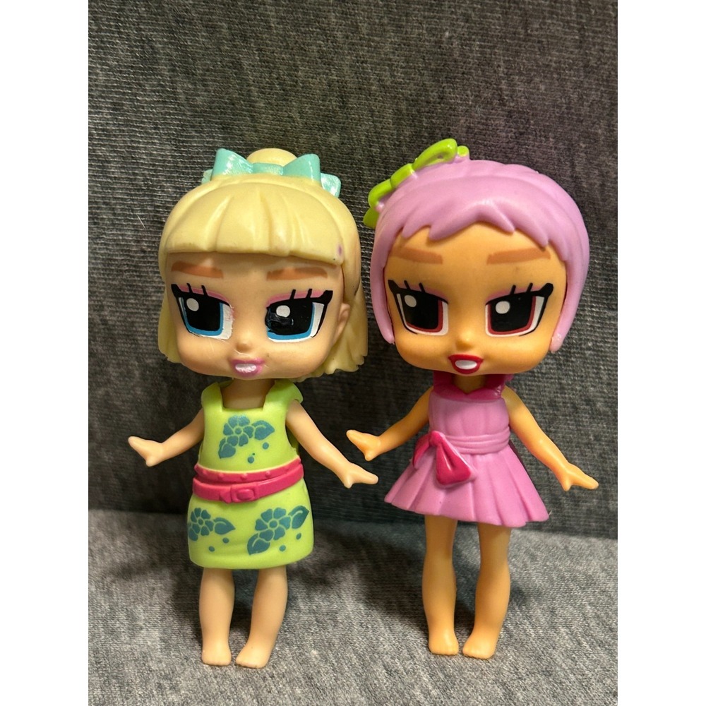Boxy Girls Mini Dolls Lot of 2 – Blonde & Pink Hair – Jay@Play – 3" Figures